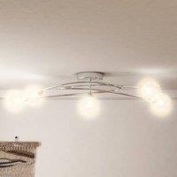 Berkfield Home Beautiful Ceiling Lamp with Mesh Wire Shades for 5 G9 LED Lights in Silver