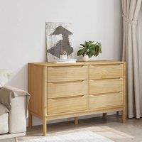 Berkfield Home Beautiful Chest of Drawers FLORO Wax Brown Solid Wood Pine in Light Brown