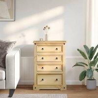 Berkfield Home Beautiful Chest of Drawers Corona 80x43x114 cm Solid Wood Pine in Light Brown | Size: 80 x 43 x 114 cm