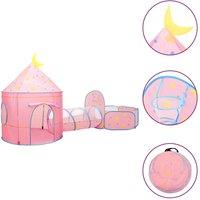 Berkfield Home Durable Children Play Tent with 250 Balls Pink 301x120x128 cm | Size: 301 x 120 x 128 cm