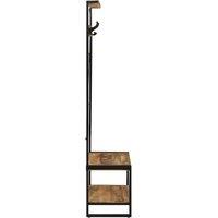 Berkfield Home Beautiful Clothes Rack 80x40x190 cm Solid Rough Wood Mango in Brown | Size: 80 x 40 x 190 cm