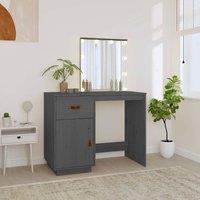 Berkfield Home Beautiful Dressing Table with LED Grey 95x50x133.5 cm Solid Wood Pine