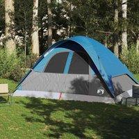 Berkfield Home Modern Family Tent Dome 6-Person Blue Waterproof