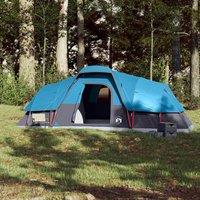Berkfield Home Modern Family Tent Dome 11-Person Blue Waterproof