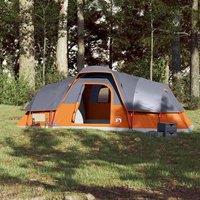 Berkfield Home Modern Family Tent Dome 11-Person Grey & Orange Waterproof