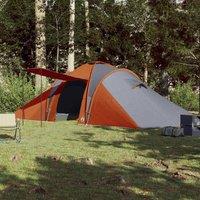 Berkfield Home Modern Family Tent Dome 6-Person Grey & Orange Waterproof