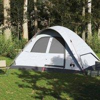 Berkfield Home White Family Tent Dome 6-Person White Blackout Fabric Waterproof
