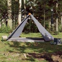 Berkfield Home Modern Family Tent Tipi 8-Person Grey & Orange Waterproof