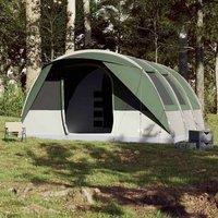 Berkfield Home Modern Family Tent Tunnel 7-Person Green Waterproof
