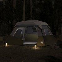 Berkfield Home Modern Family Tent with LED 6-Person Light Green Quick Release