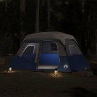 Berkfield Home Modern Family Tent with LED 6-Person Light Blue Quick Release