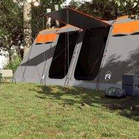 Berkfield Home Modern Family Tent Tunnel 8-Person Grey & Orange Waterproof