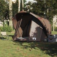 Berkfield Home Comfortable Fishing Tent 4-Person Brown Waterproof