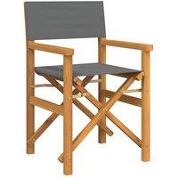 Berkfield Home Beautiful Folding Director's Chairs 2 pcs Grey Solid Wood Teak