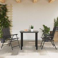 Berkfield Home Beautiful Folding Garden Chairs 2 pcs Melange Grey Steel & Textilene