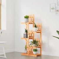 Berkfield Home Elegant Flower Stand 60x25x130 cm Solid Wood Fir in Brown | Size: 60 x 25 x 130 cm