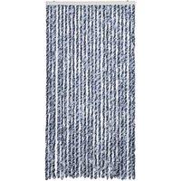 Berkfield Home Soft Fly Curtain Blue & White 100x200 cm Chenille