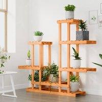Berkfield Home Elegant Flower Stand 95x25x96 cm Solid Wood Fir in Brown | Size: 95 x 25 x 96 cm