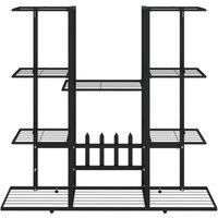 Berkfield Home Durable Flower Stand 94.5x25x89 cm Black Iron