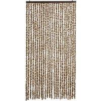 Berkfield Home Soft Fly Curtain Beige & Brown 100x200 cm Chenille