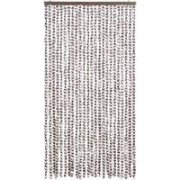 Berkfield Home Soft Fly Curtain Taupe & White 100x230 cm Chenille