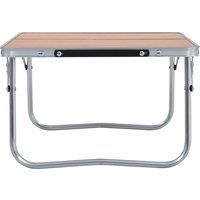 Berkfield Home Durable Folding Camping Table Brown Aluminium 60x40 cm