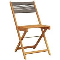 Berkfield Home Beautiful Folding Garden Chairs 6 pcs Grey Solid Wood Acacia