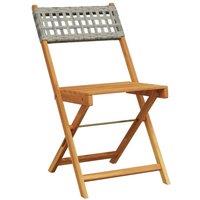 Berkfield Home Beautiful Folding Garden Chairs 6 pcs Grey Poly Rattan & Solid Wood