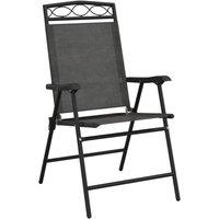 Berkfield Home Beautiful Folding Garden Chairs 8 pcs Melange Grey Steel & Textilene