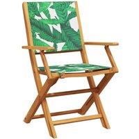 Berkfield Home Beautiful Folding Garden Chairs 6 pcs Green Fabric & Solid Wood