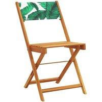 Berkfield Home Beautiful Folding Garden Chairs 4 pcs Green Fabric & Solid Wood in Natural