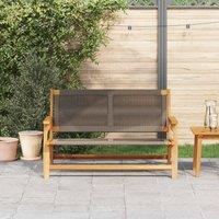 Berkfield Home Modern Garden Bench Grey 76x122x73 cm Solid Wood Acacia in Brown | Size: 76 x 122 x 73 cm