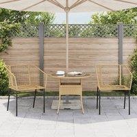 Berkfield Home Beautiful Garden Chairs 2 pcs Brown Poly Rattan in Tan