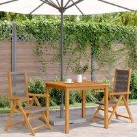 Berkfield Home Beautiful Garden Chairs 2 pcs Grey Solid Wood Acacia & Polypropylene