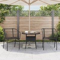 Berkfield Home Beautiful Garden Chairs 2 pcs Black Poly Rattan