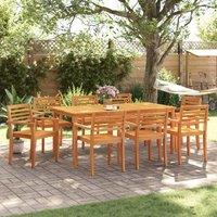 Berkfield Home Beautiful Garden Chairs 8 pcs 59x55x85 cm Solid Wood Acacia in Brown | Size: 59 x 55 x 85 cm