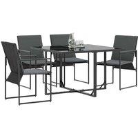 Berkfield Home Modern Garden Chairs with Cushions 4 pcs Black Textilene