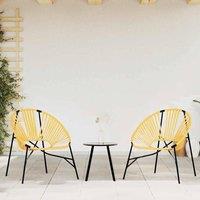 Berkfield Home Beautiful Garden Egg Chair Black & Yellow Poly Rattan