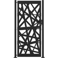 Berkfield Home Beautiful Garden Gate Black 105x205 cm Steel Light Design