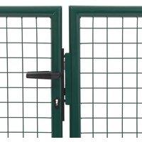 Berkfield Home Durable Garden Gate Steel 350x100 cm Green
