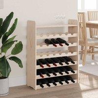 Berkfield Home Beautiful Wine Rack with Top Board 67.5x25x87 cm Solid Wood Pine in Natural