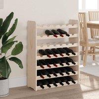 Berkfield Home Beautiful Wine Rack 67.5x25x87 cm Solid Wood Pine in Natural