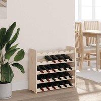 Berkfield Home Beautiful Wine Rack 67.5x25x60 cm Solid Wood Pine in Natural