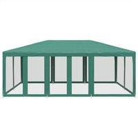 Berkfield Home Party Tent with 10 Mesh Sidewalls Green 6x4 m HDPE