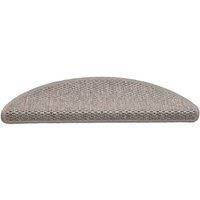 Berkfield Home Stair Mats Self-adhesive Sisal-Look 15 pcs 56x17x3 cm Silver in Taupe | Size: Medium