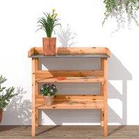 Berkfield Home Plant Table with Shelves Brown 78x38x82.5 cm Solid Wood Fir