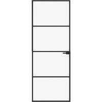 Berkfield Home Interior Door Black 76x201.5 cm Tempered Glass&Aluminium