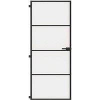 Berkfield Home Interior Door Slim Black 83x201.5 cm Tempered Glass & Aluminium