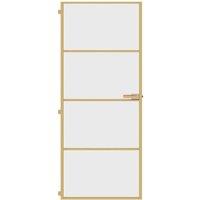 Berkfield Home Interior Door Slim Golden 83x201.5 cm Tempered Glass & Aluminium in Gold