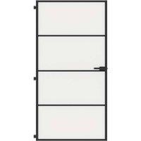 Berkfield Home Interior Door Slim Black 102.5x201.5 cm Tempered Glass & Aluminium
